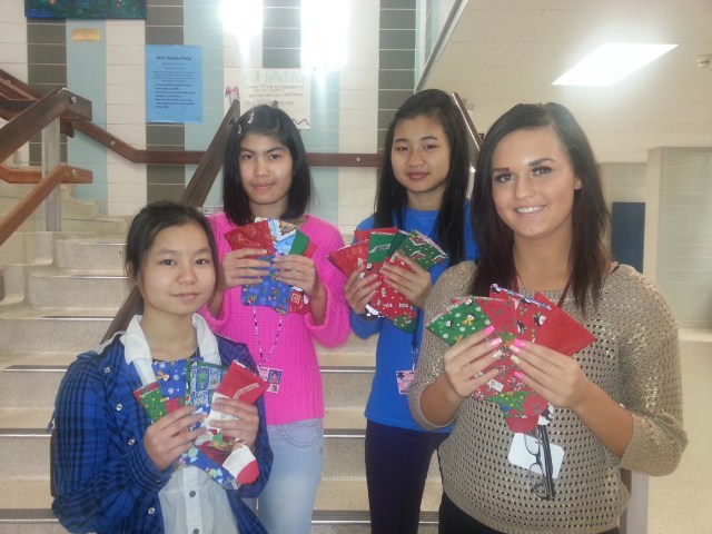 Service-learning project participants (L to R) Aye Phow, May Zen, Mu Paw and Avery Smith.