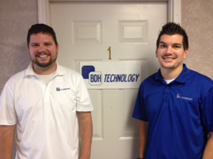 BDH Technology generously donated their time and talents to develop the new website for the MHS Roundhouse Renovation.  Pictured are Chad Berg, MHS graduate and co-founder of BDH Technology, and Jeremy Lane, BDH web designer and designer of the new Roundhouse website.  
